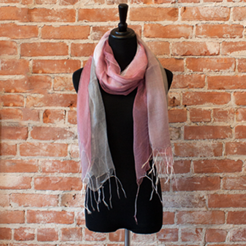 pink linen scarf