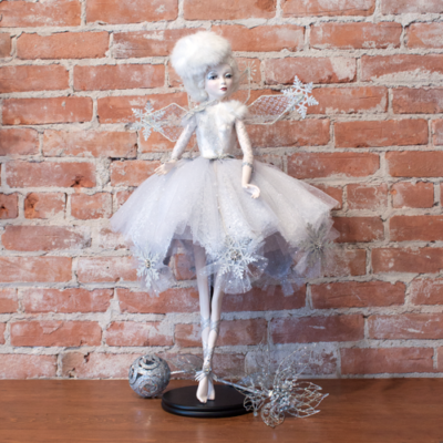 standing snowflake fairy, snow fairy, snowflake fairy, winter fairy, fairy, snowflake princess, Christmas fairy, silver fairy, white fairy, ice queen doll, fairy doll, doll