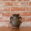 small gray medallion urn, ceramic urn, ceramic urns, ceramic vase, ceramic vases, container, containers, decorative container, decorative containers, decorative urn, decorative urns, distressed, gray, gray container, gray containers, plant urns, planter urns, pottery vase, pottery vases, pottery urn, pottery urns, urn, urns, urn container, urn containers, vase, vases, ceramic pottery, small urn, small urns, small vase, small vases