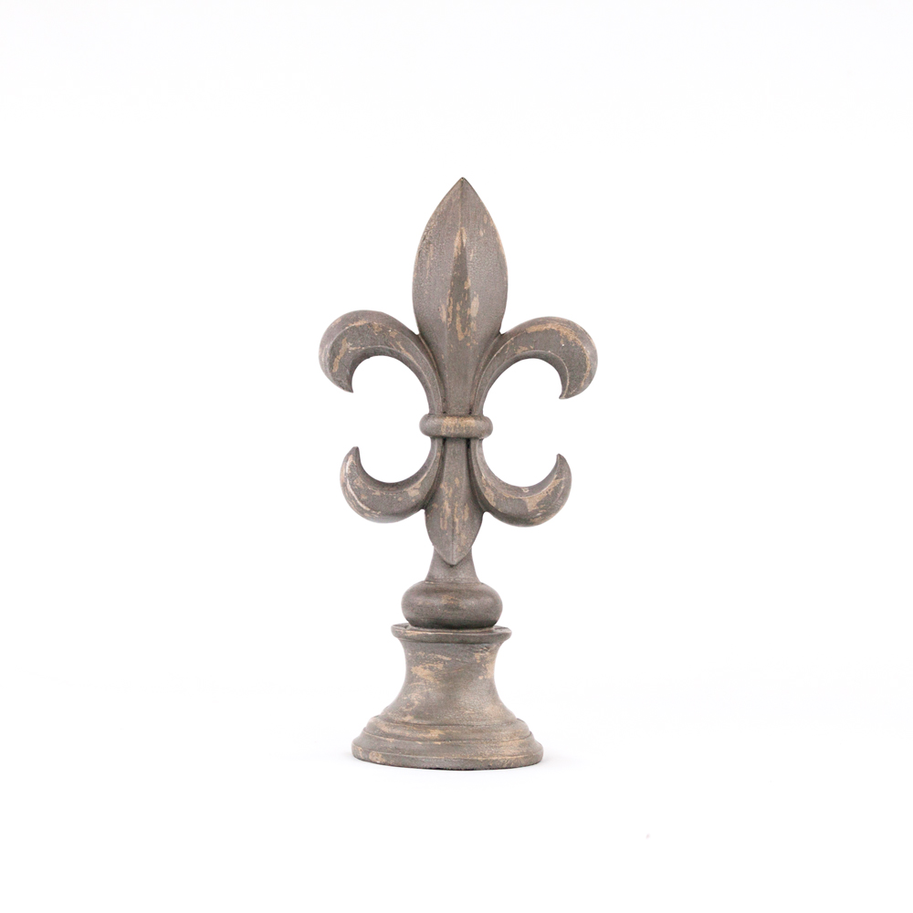 Gray Fleur-De-Lis Finials Set of Two - Platt DesignsPlatt Designs