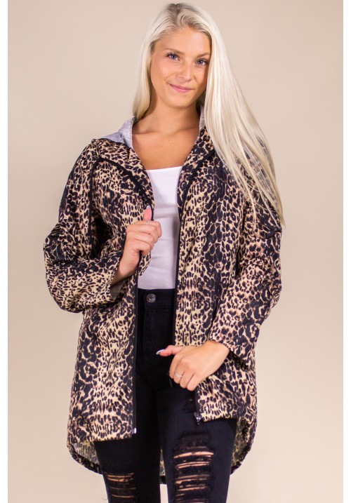 leopard waterproof coat