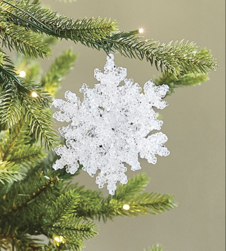 Crystal Snowflake: Unique Winter White Snowflake Holiday Ornament  DecorationPlatt Designs