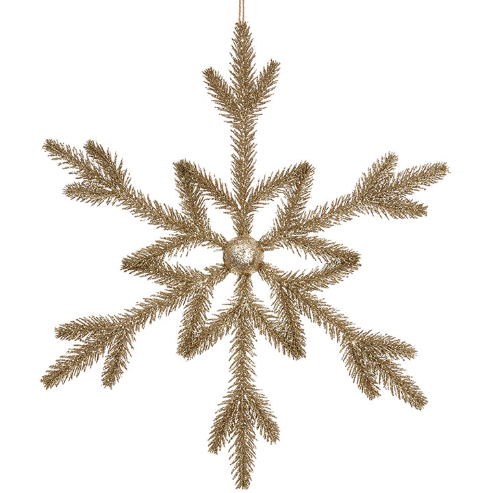 Platinum Glitter Snowflake Ornament