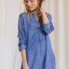 Tencel Dress With Convertible Sleeve, dress, dresses, blue, blue dress, blue dresses, dresses for women, party dress, summer dress, summer dresses, spring dress, spring dresses, dresses online, short dress, short dresses, long sleeve dress, long sleeve dresses, sun dress, sun dresses, casual dress, casual dresses, ladies dresses, shirt dress, tshirt dress, t shirt dress, tee shirt dress, oversized t shirt dress, tee dress, women's t shirt dress, womens t shirt dress, tencel dress, tencel dresses, womens shirt dress, womens shirt dresses, basic tee dress, ladies shirt dress, ladies shirt dresses, blue t shirt dress, blue t shirt dress, womens dress, womens dresses, ladies dress, ladies dresses